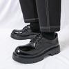 Xiyin big head leather shoes men's casual platform derby shoes formal British style large size trendy shoes