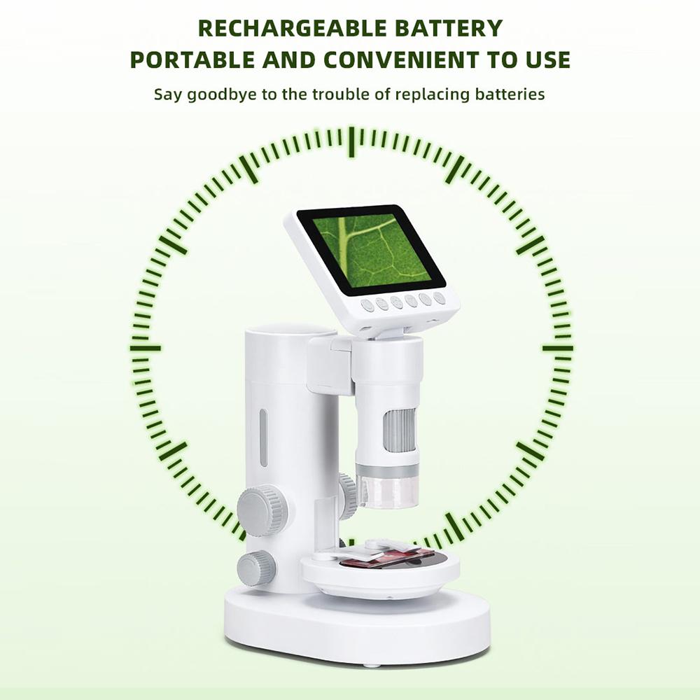 1080P Microscope with Base for Kids 1000X Portable Handheld Telescope 3.5   HD Screen LED Lighted Pocket Digital