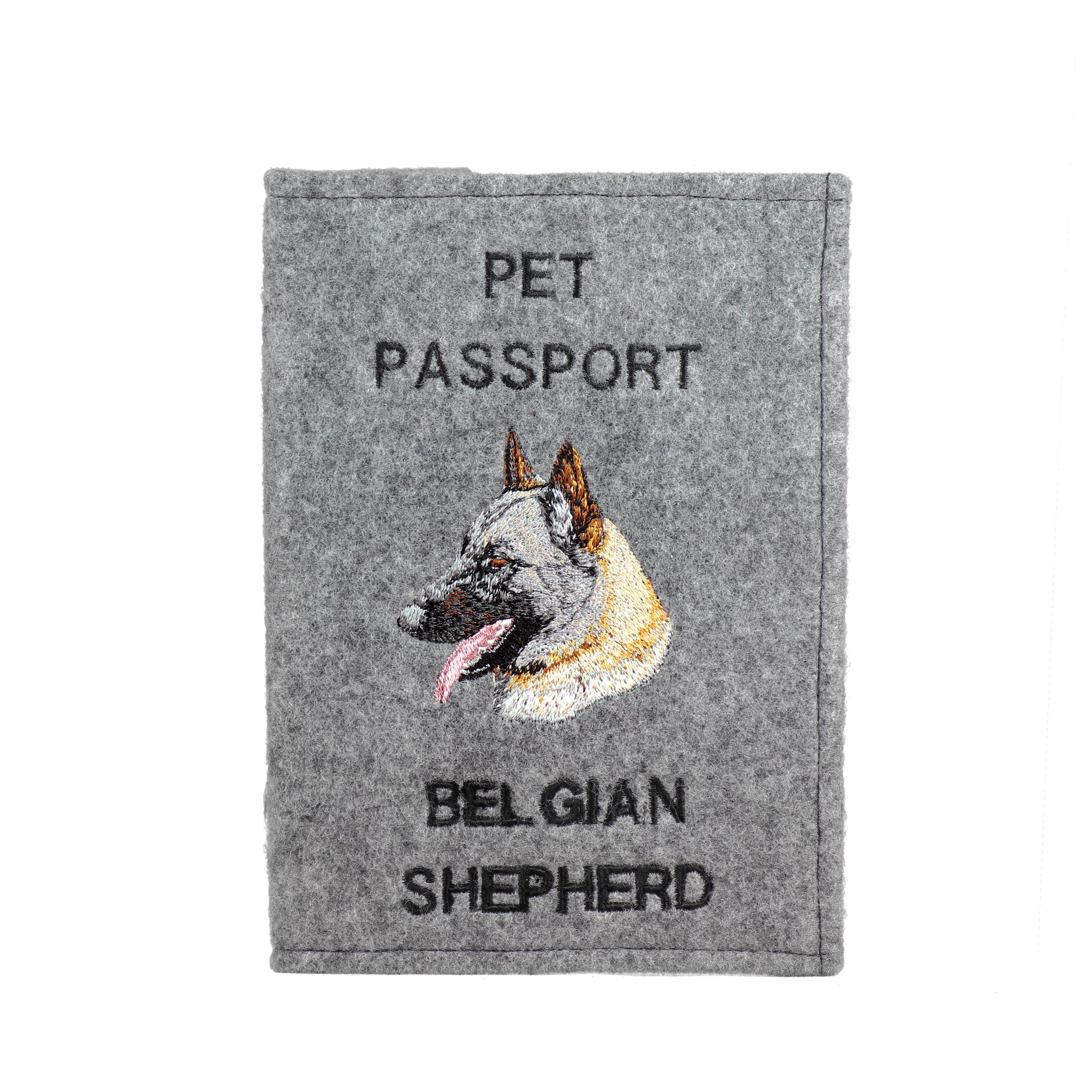 

Belgian Shepherd Dog, Belgian Sheepdog - Dog passport case, document case, gift for the traveller from the Art-Dog brand сірий колір