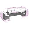 6-teiliges Gartensofa-Set mit Kissen Schwarzes Poly-Rattan