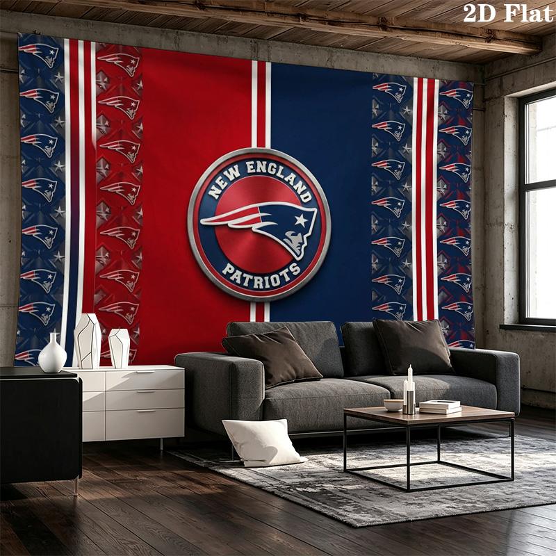New England Patriots Logo Wall Tapestry Aesthetic Wall Hanging Printed Fabric Blanket Decorative Tapestries for Bedroom Living Room Home Decor