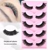 Natural Self-Adhesive False Eyelashes - 5 Pairs of Thick, Long, Individual Lashes for Beauty Makeup