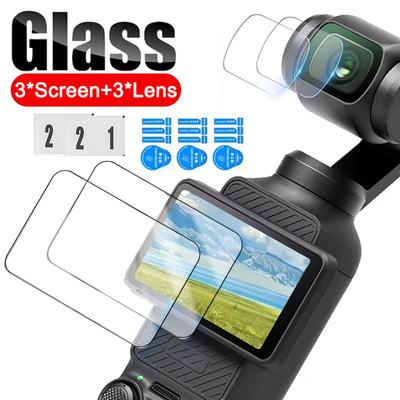 Camera Lens + Screen Tempered Glass For DJI Pocket 3 Hard Clear Anti-Scrach Coverage Film Screen Protector For DJI OSMO Pocket 3