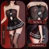 Feimu Sexy College-Style Tube Top Net Dress & Stockings Set - Easy Removal 7466