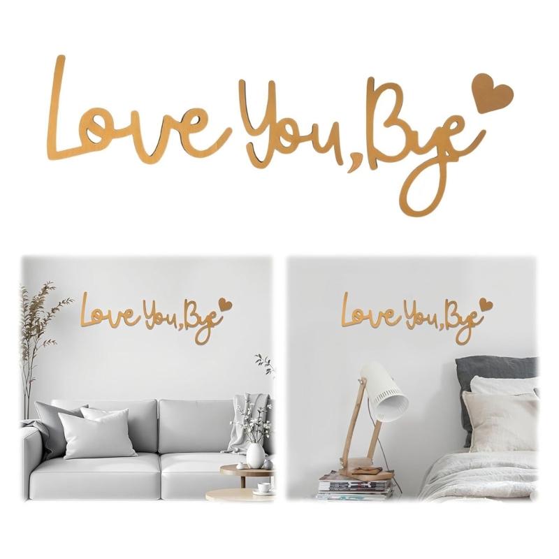 Retro Love You Bye Wall Decors Love You Bye Acrylic Sign for Home Coffee Wall Art Gift to Express Warm for Your Family
