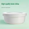 Double-Layer Bone China Steamed Egg Bowl with Lid - Multi-purpose Ceramic Bowl for Soups, Steamed Dishes, and Rice – Perfect for Oven Use