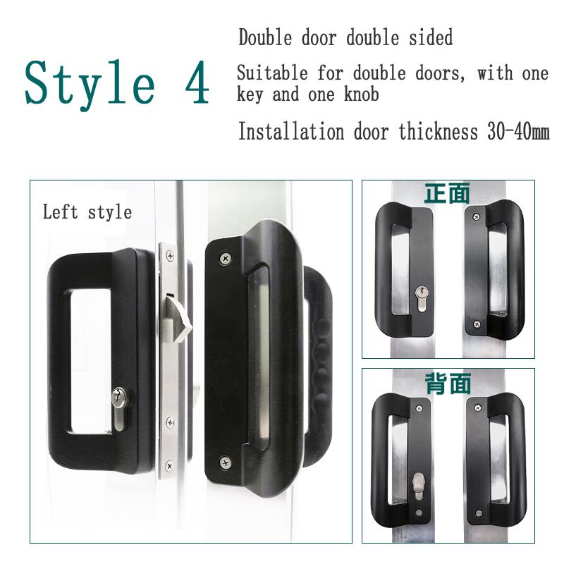 Aluminum Alloy Door Lock Hanging Door Handle Aluminum Frame Door Double Leaf Sliding Double Sided Sliding Door Lock