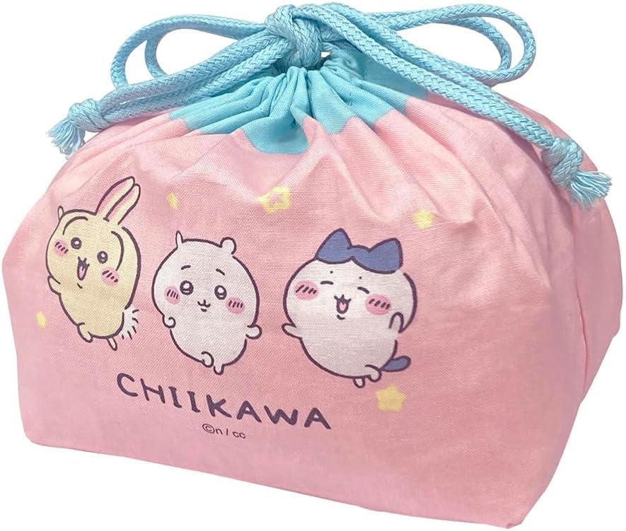 

Chiikawa Lunch Drawstring Bag, Double-Sided Print, Lunch Bag, Made in Japan, No. 5 Set (Drawstring Bag, Balan)