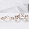 2Pcs/set Full Paved Shining Zircon Elegant Rings for Women Light Luxury Wedding Engagement Promise Ring Sets Jewelry