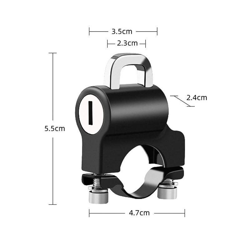 Zámek na motocyklovou přilbu Zámek proti krádeži pro motocykl Bezpečnostní přilbu na kolo Kovové zámky Držák na řídítka Univerzální skříňka na přilbu