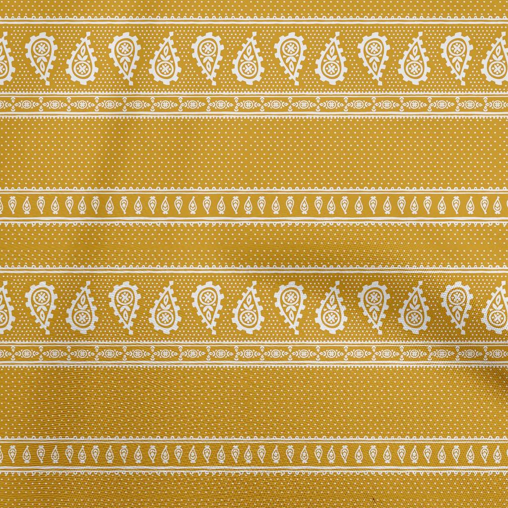 oneOone Bavlněný Flex Černá Látka Asijský Paisley Blok Šicí Materiál Potisk Látka Na Metráž 40 Palců