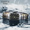 TAISIGE Men's Black Steel Quartz Watch with Square Grid Dial and Calendar