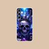 Silver Skull Clear Mobile Phone Case for Samsung Galaxy S25 S24 S23 S22 S21Plus FE Ultra Colorful Cover