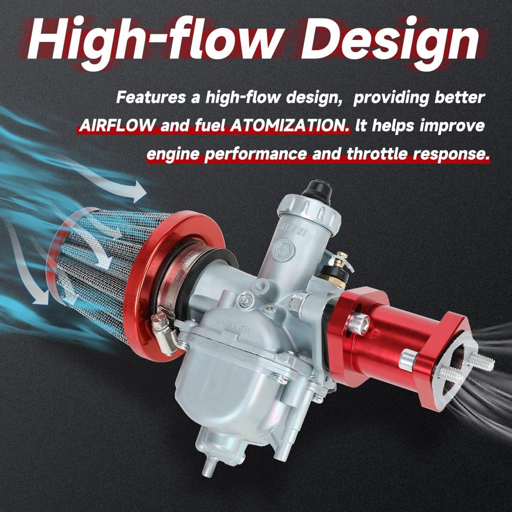 FVRITO VM22 26mm Carburetor Throttle Assembly Main Jets Kit for Predator 212cc 224cc 196cc Non Hemi Coleman CT200U BT200X Mini Bike KT196 Go Kart