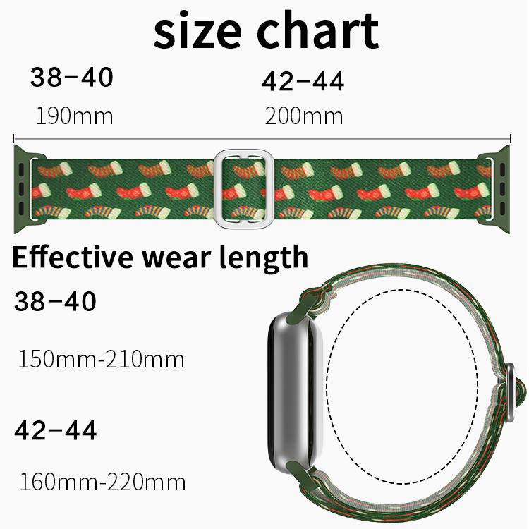 Christmas Strap for Apple Watch Band 46/42mm 45/41mm 44/40mm 49mm Elastic Nylon Bracelet Correa iWatch Series 11/10/9/8/SE/Ultra