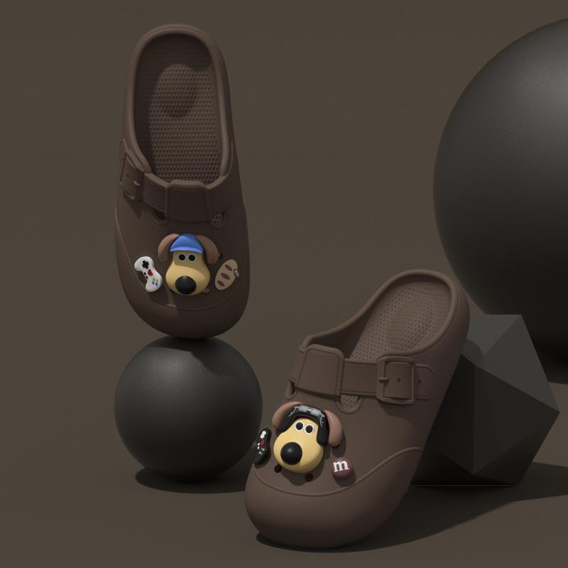 

Mingsheng 2025 лето новая одежда мультяшные ванные мужские и женские нескользящие мягкие подошвы eva тапочки обувь с отверстиями 40-41 кофейный