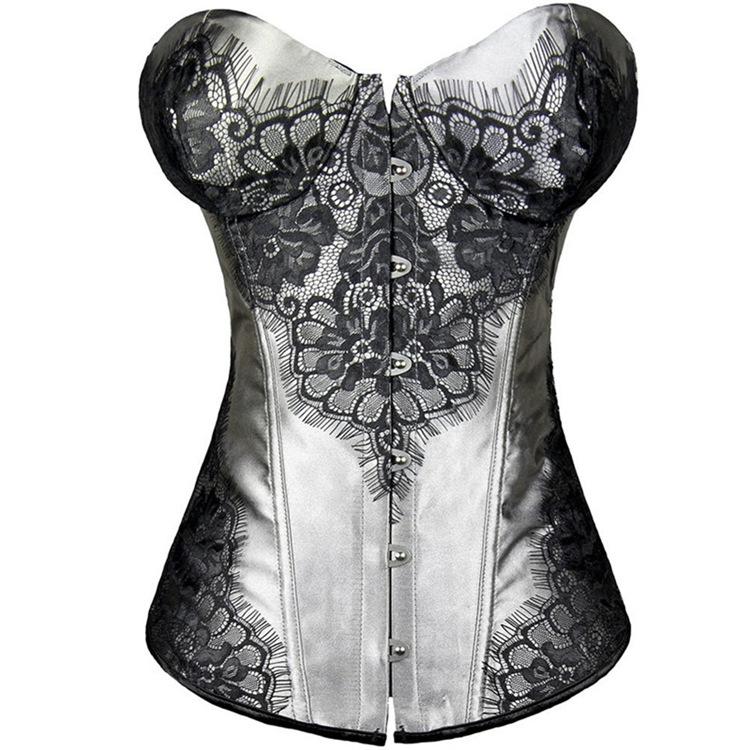 Corset S steel buckle, adhesive bone, lace lace up, court corset, tight fitting, and shapewear