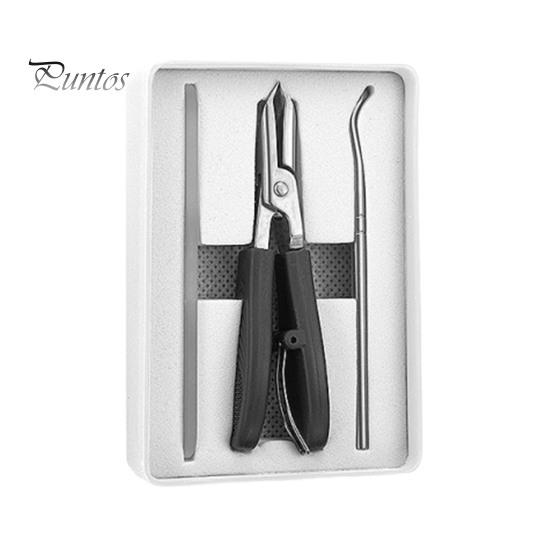 

Щипчики для ногтей из нержавеющей стали с изогнутым лезвием, щипчики для ногтей на ногах для толстых ногтей, набор из 3 предметов со стеклянной пилочкой и футляром, эргономичные щипчики для ногтей с нескользящей ручкой чёрный