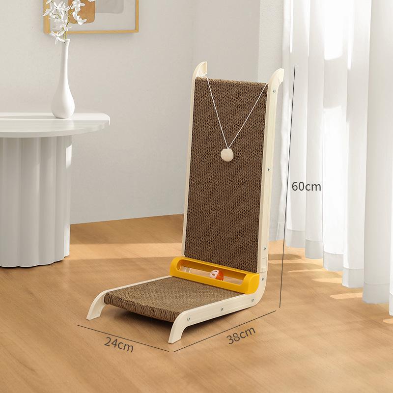 Durable Large L-Shaped Cat Scratch Board - Wear-Resistant, No Flaking, Anti-Scratch Vertical Claw Sharpener Toy Simple Cat Scratch Board белый
