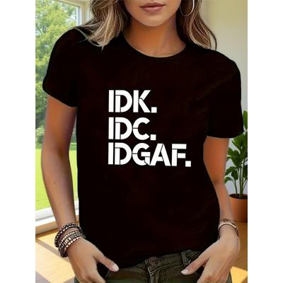 Trendiges minimalistisches Grafikprint-T-Shirt für Damen