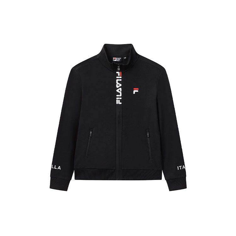 FILA Lightweight Breathable Stand Collar Jacket Men Jackets Black F51M138599FBK
