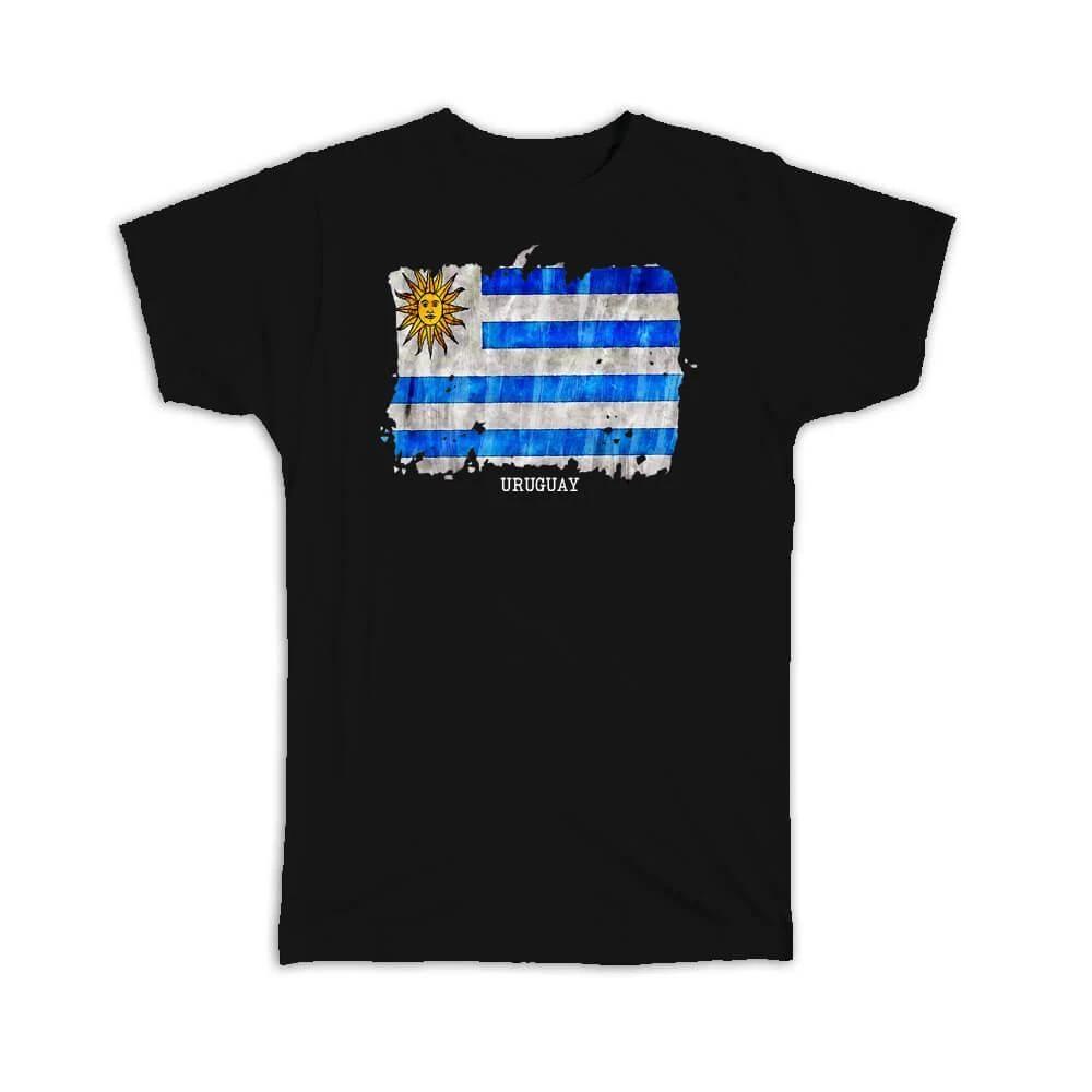 

Gift T-Shirt : Uruguay Flag SouthAmerica Travel Expat Country Watercolor XL