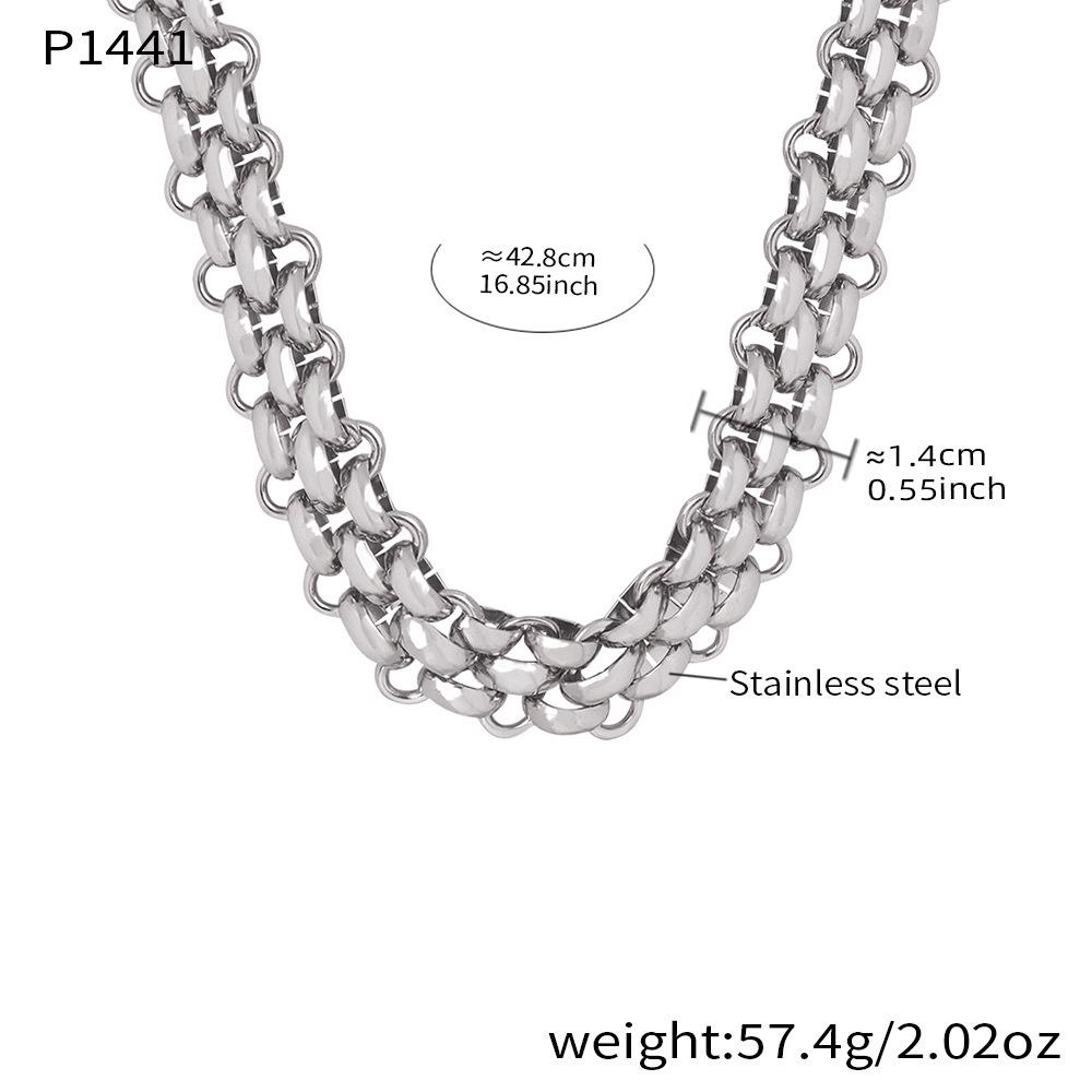 Set Collana e Bracciale con Catena Acciaio Inossidabile Placcato Oro 18K con Chiusura OT - Gioielli Hip Hop Unisex