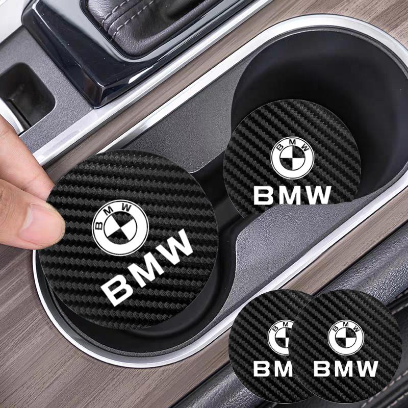 2Pcs Car Coaster Water Cup Mat Non-Slip Pad For BMW E91 E28 X3 X1 Performance F30 F40 F10 E90 F20 E46 E60 E70 E39 E36 E87 X7 E92 CW8