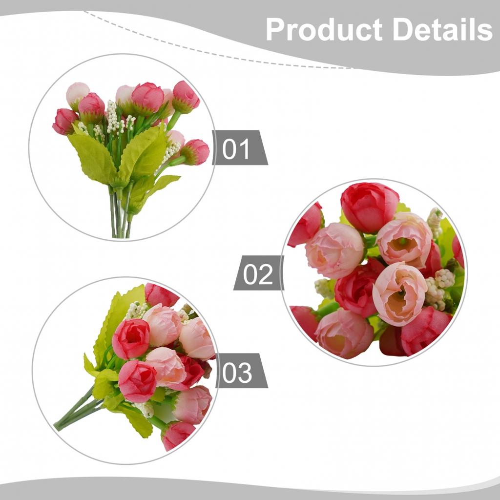 Artificial Rose Small Bud Christmas Decorations Heads