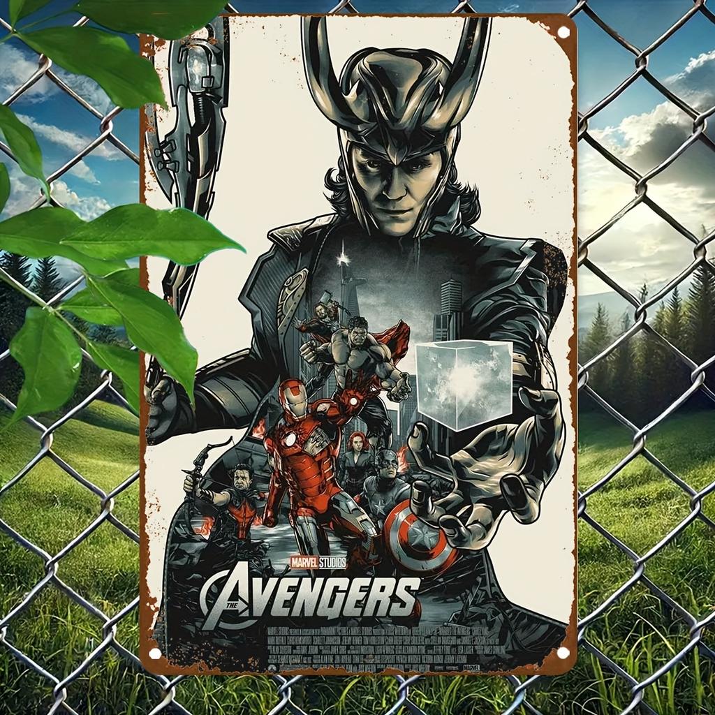 2D Platt, Marvel Avengers Plåtskylt Väggkonst - Klassisk 2D Platt Design, 20x30cm, Perfekt för Vardagsrum, Sovrum, Kontor eller Spelrum