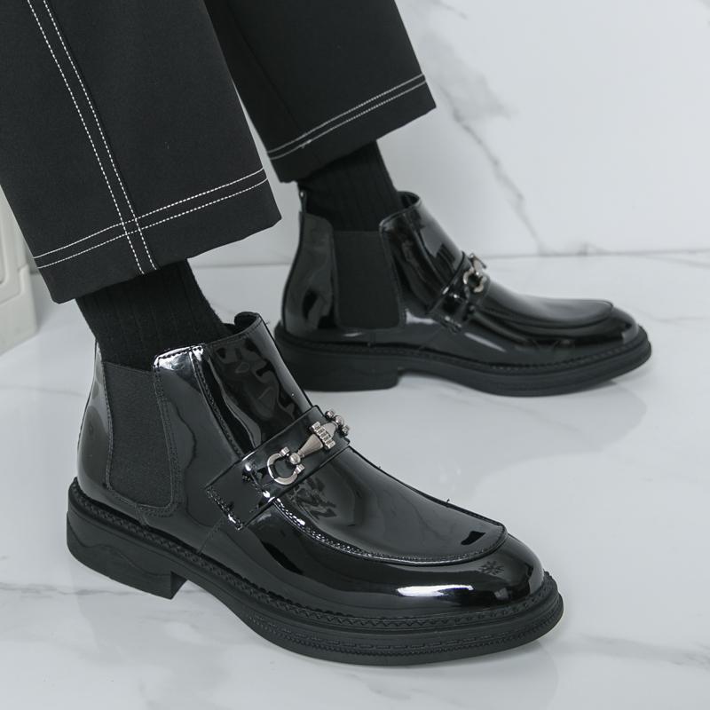 Fashion New Handmade Casual Leather Men Chelsea Boots British Style Leisure Walk Brogue Shoes Fashion Casual Business Outdoor Ankle Boot