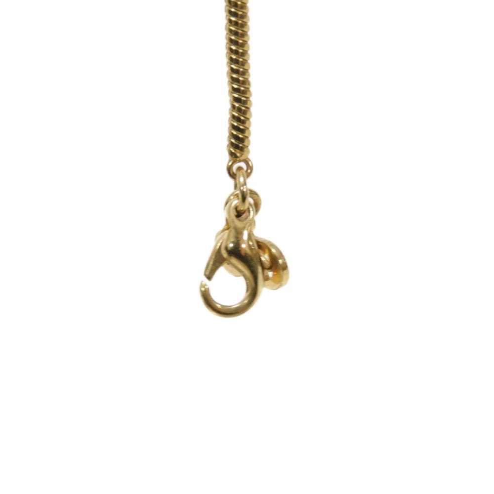 Used 10656 Oval Logo Pendant 7984 Gold Plated Charm Snake Chain Vintage CD Plated Gold Unisex from Japan AUTHENTIC