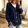 Camicia con Cappuccio in Velluto a Coste con Bottoni Felpa Giacca Autunno Inverno Cardigan Top Shacket