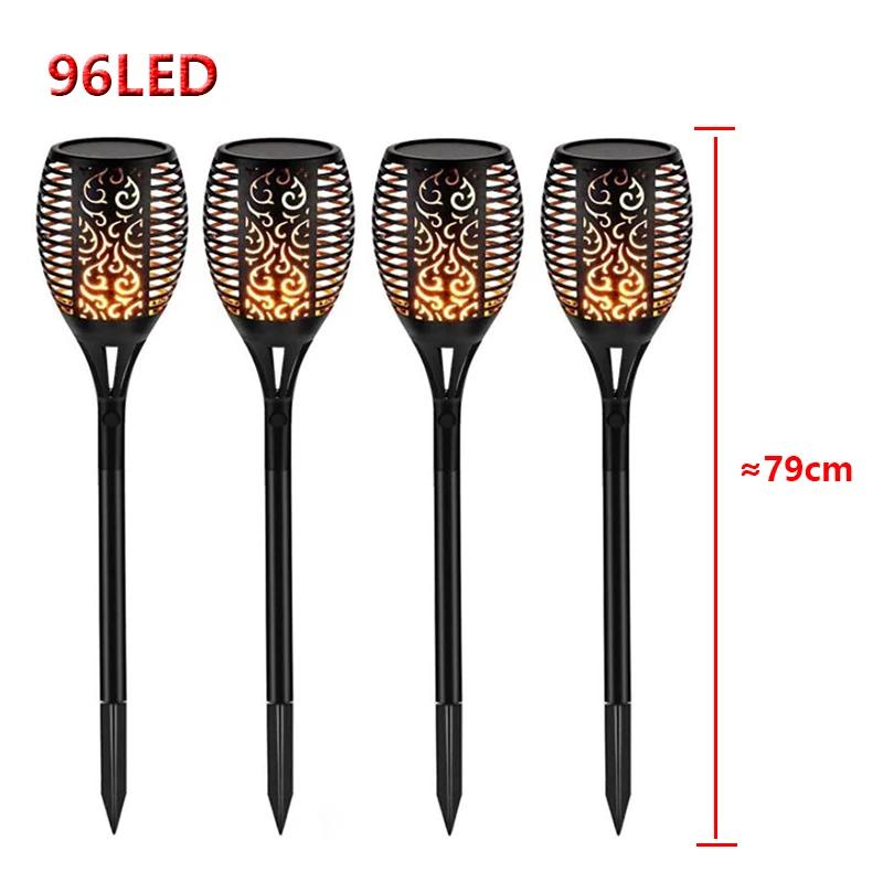 1/2/4/Pcs Outdoor Solar Lights Flame Torch Lights Flickering Lamp Waterproof Garden Outdoor Lawn Path Yard Patio Floor Lamps