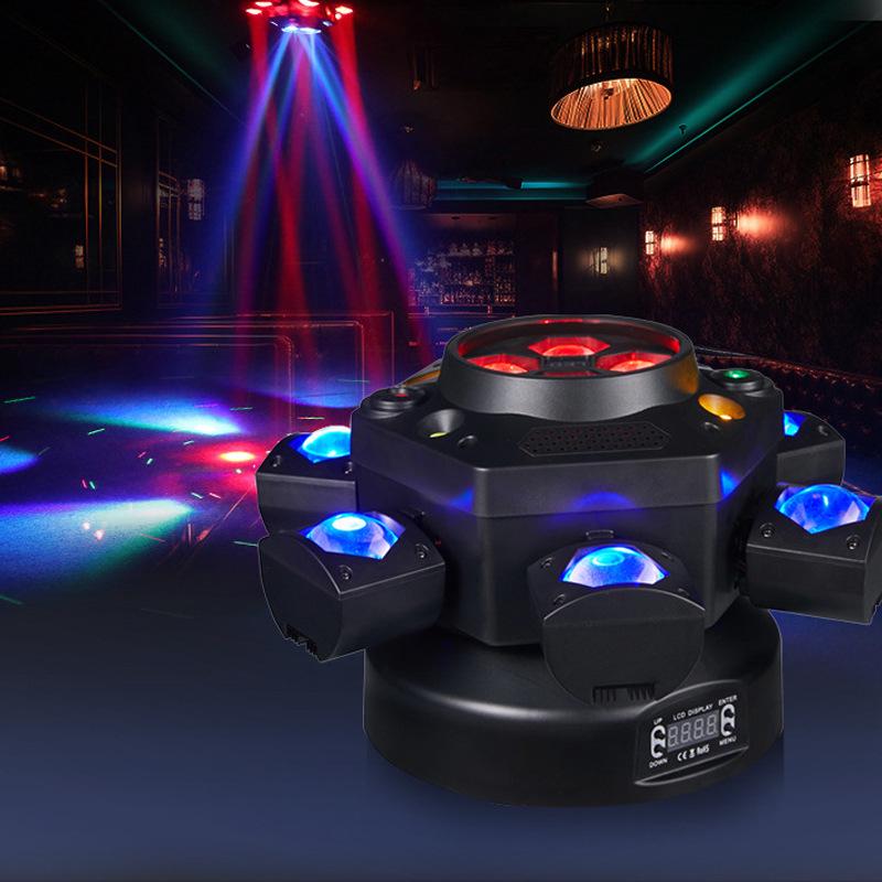 Spot Bee Eye Six-Arm King Kong Stage Light: KTV Bar Disco Laser Beam RGG Color Atmosphere