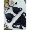 Badetøy Strandferieantrekk Thong Bikinisett Badedrakter Sexy Jente Bikinier Trekantbandasje Dameklær Strandtøy