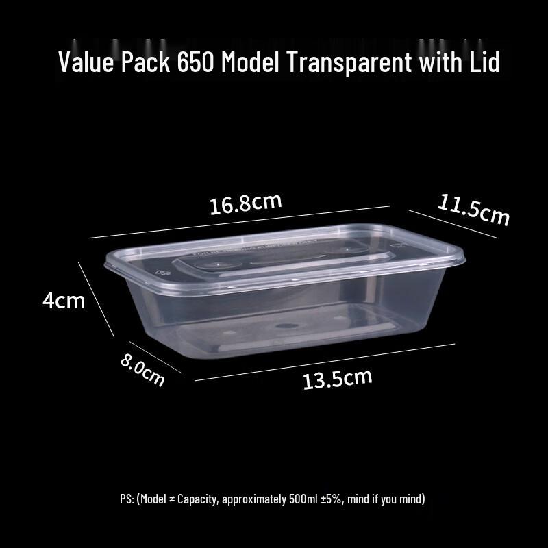 

Disposable Rectangular Plastic Food Containers with Lids