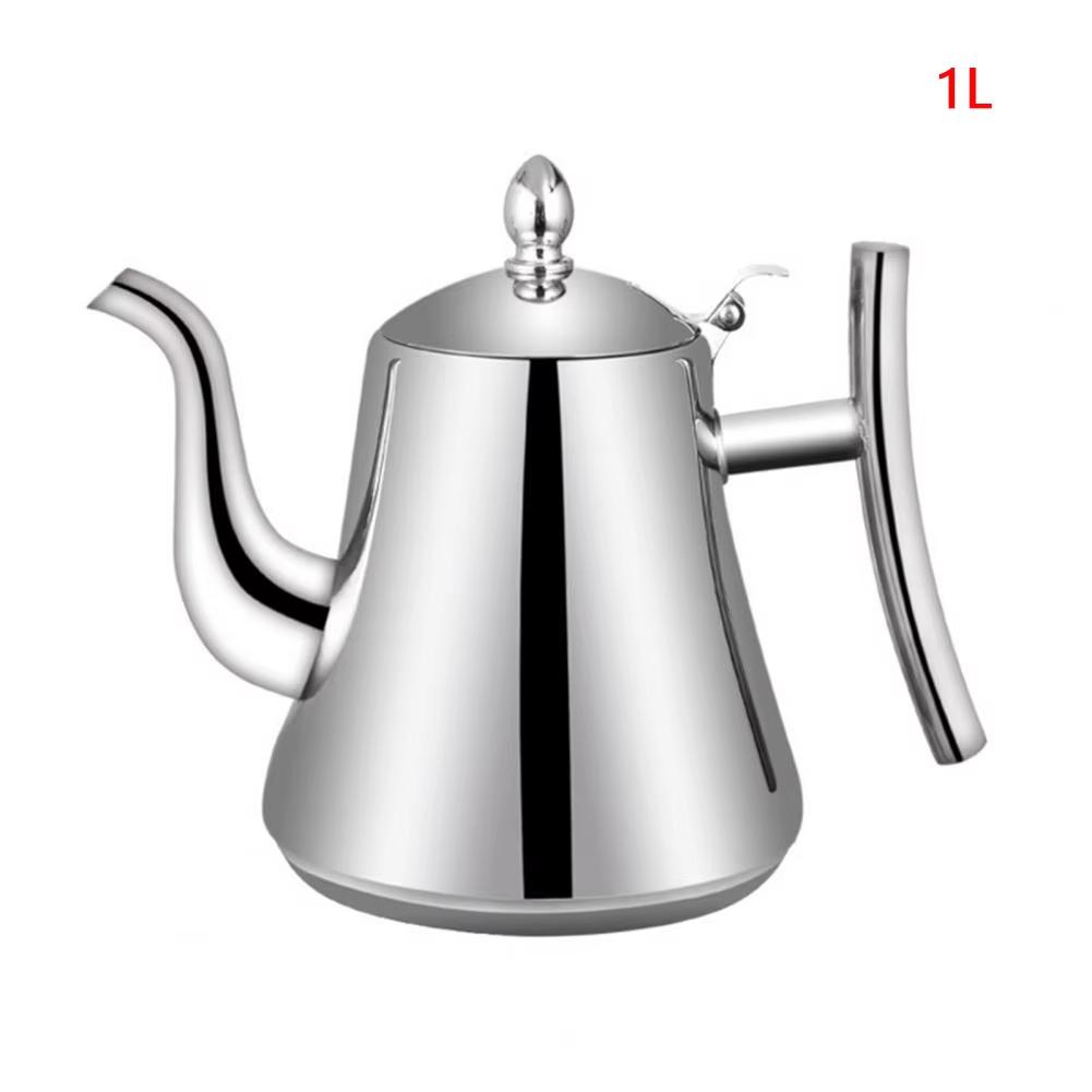 1.0L/1.5L/2.0L Thickened Stainless Steel Teapot Hotel Restaurant Household Induction Cooking Flower Tea Pot