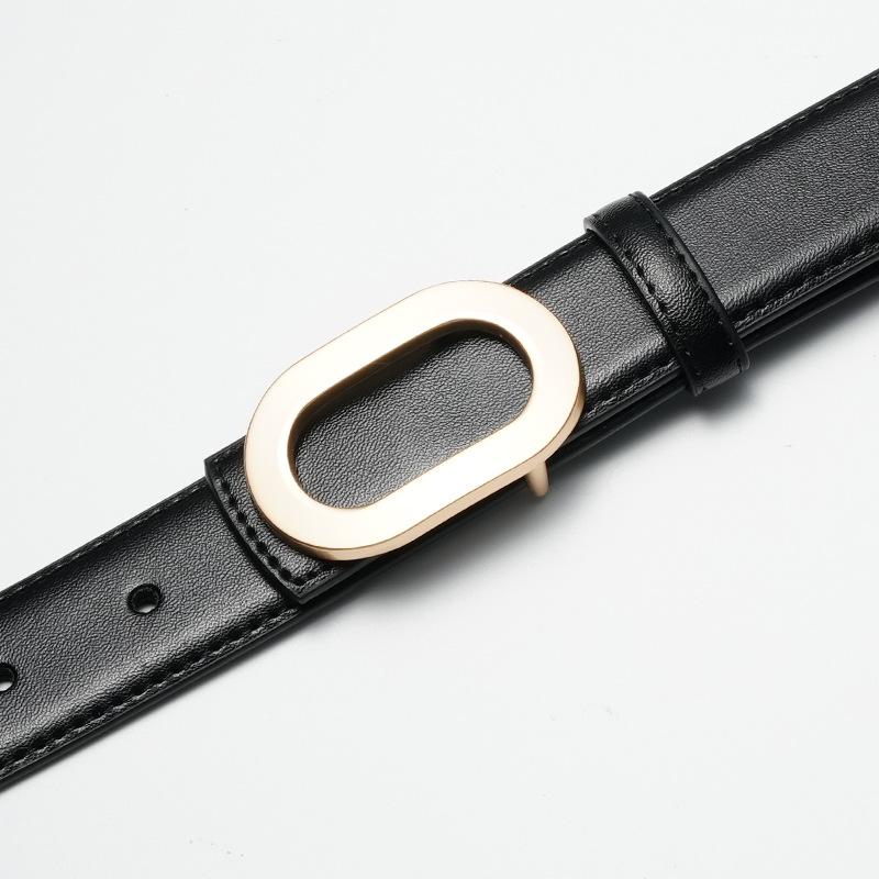 Genuine Leather Women's Belt, Two-layer Cowhide with Casual Pants, Sweater, Suit Decoration, Women's Thin Belt