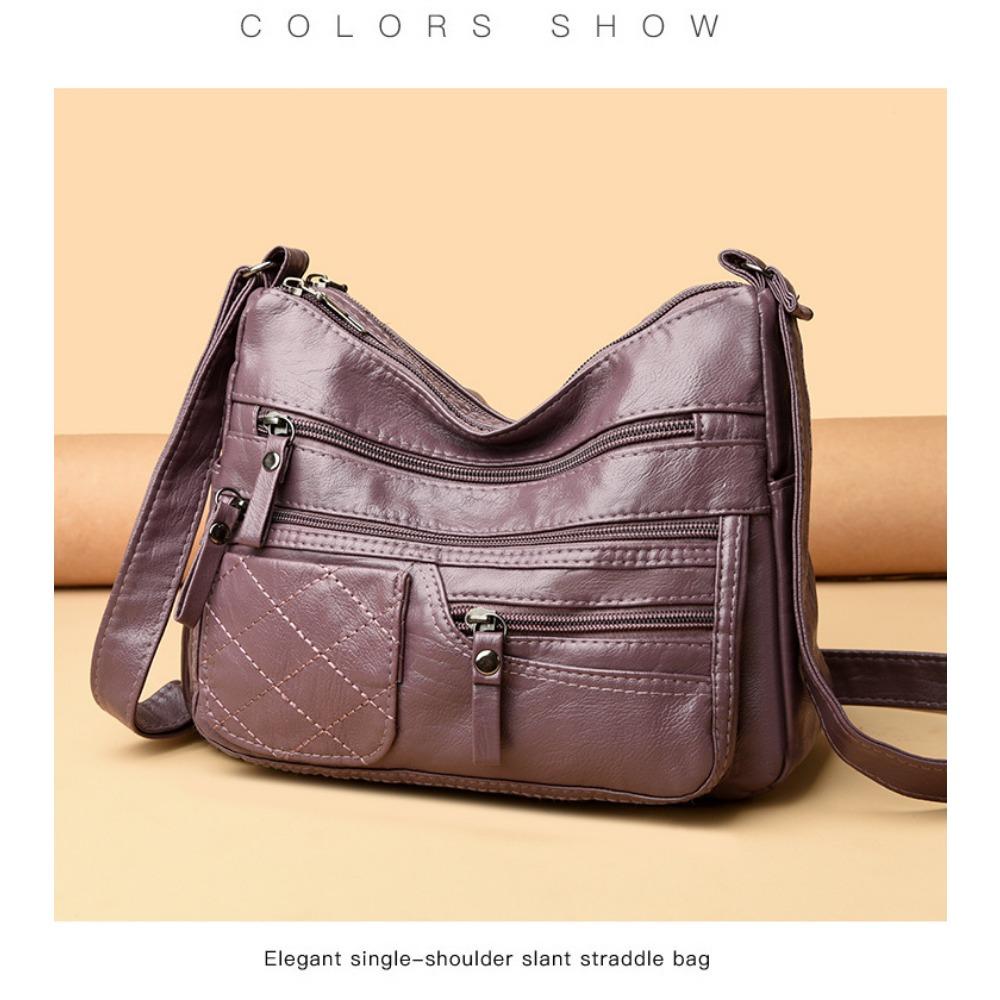 2025 New Soft Leather Bag Women's New Fashion Casual Versatile Temperament Shoulder Messenger Bag