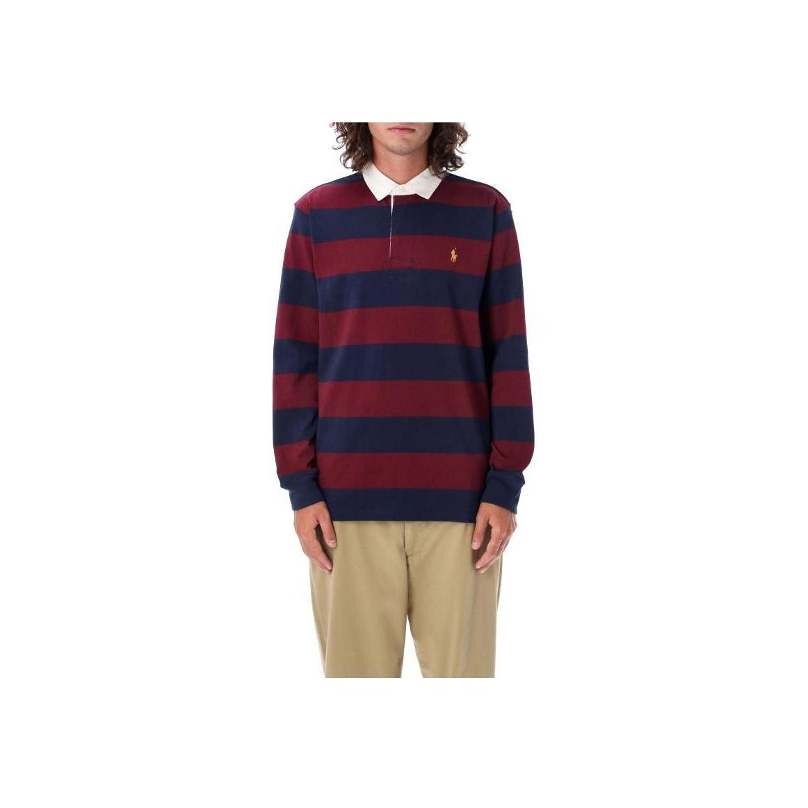 

Polo Ralph Lauren Поло в полоску приталенного кроя с длинным рукавом Мужские топы Красный Синий 710717116C-044 XL