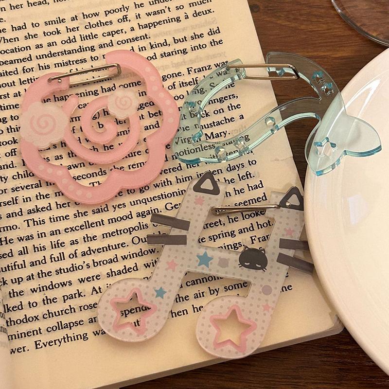 Cartoon Cute Musical Notes Carabiner Acrylic Keychain Pendant Creative Backpack Hanging Decoration Accessories Holiday Gifts