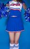 [Anfang] Miniskirt Cheerleader Race Queen Cosplay Costume Uniform Sexy Fancy Dress (XXXL, Blue)