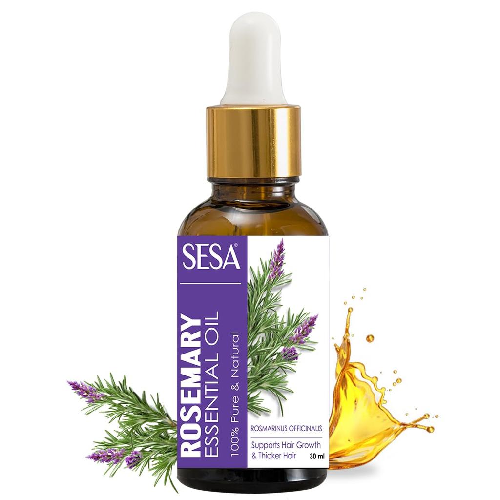 Sesa Rosemary Essential Oil 30ml For Hair Growth & Skin, Natural Hair Fall Control Oil For Men & Women, Pure Aromatherapy Diffuser Oil