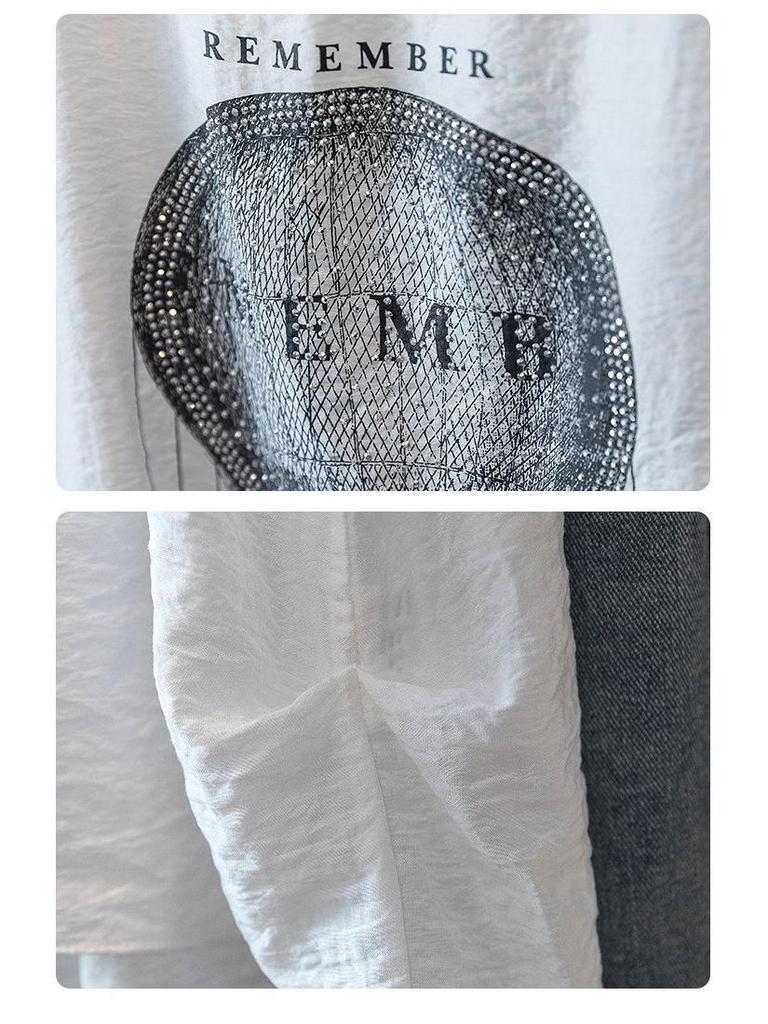 T-shirt da Donna Taglie Forti con Maniche a Tulipano in Seta Ghiacciata - Vestibilità Larga, Modellante, Stampa Estiva