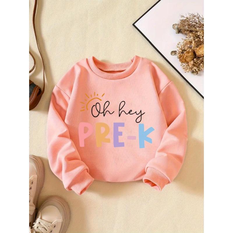 Kids Sweatshirt In The Back-To-School Season, Wear Round-Neck Sweatshirts Featuring Creative Letter Designs, Perfect for Casual Outings