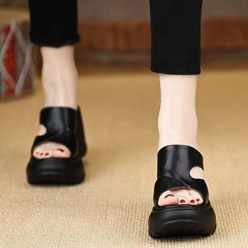 Fashion Platform Slippers Women Summer Outside Wear Wedge Fashion Flip Flops Small Heightening Versatile Lazy Sandals and Slippers