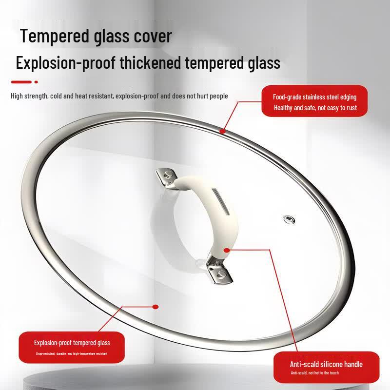 Universal Tempered Glass Flat Pot Lid
