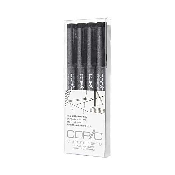 Copic Too Copic Multiliner 4 Piece Black A Set