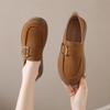 Fashion 2025 Vintage Shoes Women's Spring Autumn New Style Flat Soft Bottom Plus Size Buckle Single Shoes Casual Comfortable Footwear